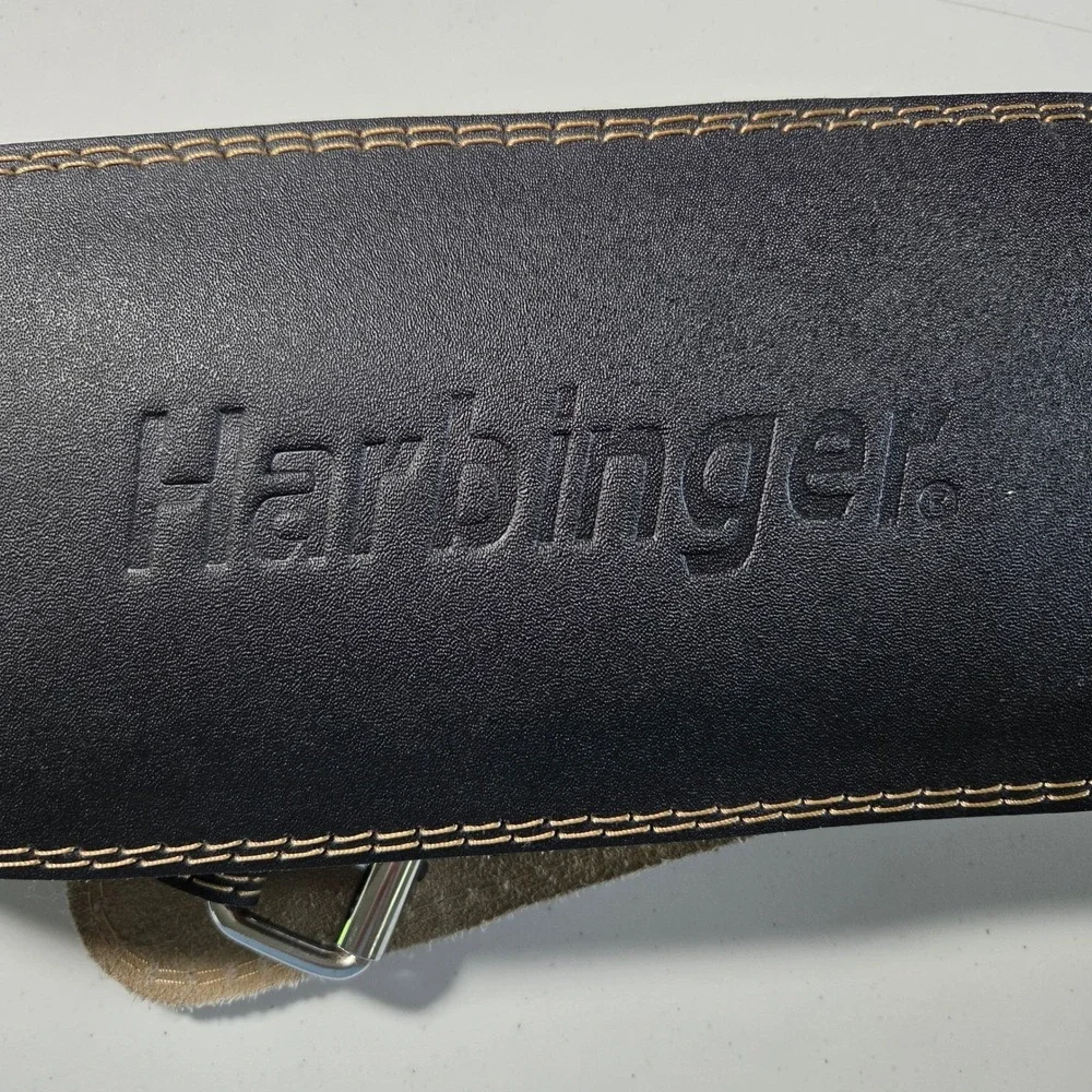 Harbinger 4 Inch Padded Leather Weightlifting Belt Mens Medium Black Gym Support